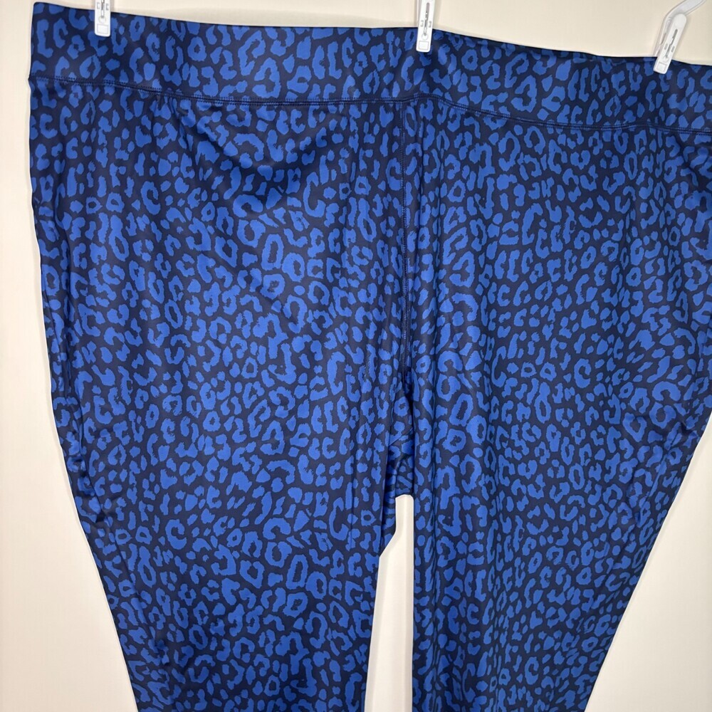 Sport Savvy NEW Animal Print Pull On Pants Plus 5X Legging Stretch Ankle Blue